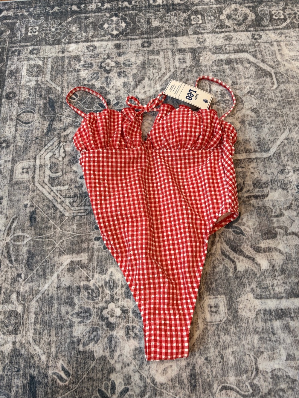 Lee Red Gingham One-Piece Swimsuit